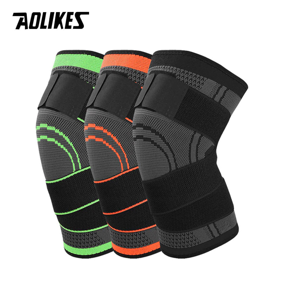 Đai Bảo Vệ Đầu Gối Chuyên Nghiệp Thoáng Khí Có Dây Đai Cuốn Chắc Chắn Breathable Sport knee support AOLIKES YE-7720 - Hàng Chính Hãng