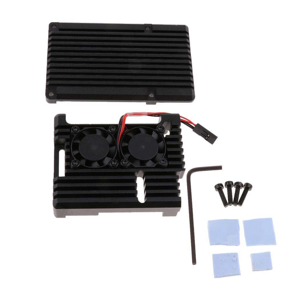 Metal Case With Dual Cooling fan for Pi 2B/2B+/3B/3B+