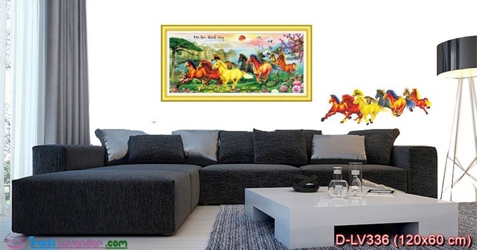 Tranh đính đá mã đáo thành công LV336 - 120 x 60 cm - chưa đính