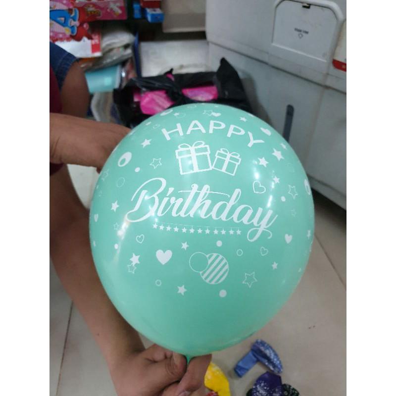 50 cái Bong Bóng in chữ HPBD Đủ Màu