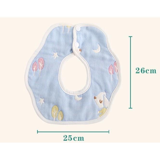 Yếm xô 6 lớp 100% cotton hoạ tiết dễ thương cho bé