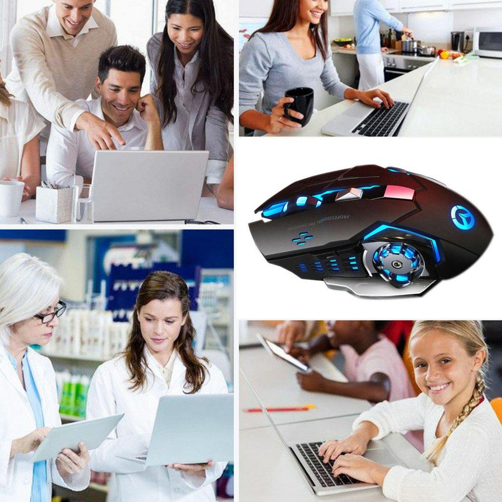 X8 Chuột Chơi Game Không Dây Sạc Im Lặng LED Backlit Quang USB Ergonomic Chuột Chơi Game LOL Chuột Lướt Game Thủ Chuột Cho Máy Tính