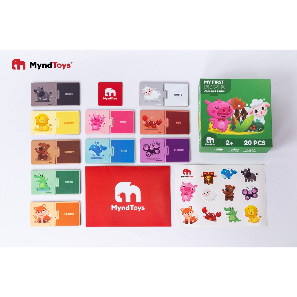 Đồ Chơi Xếp Hình MyndToys My First Puzzle - Animals and Colors (Chủ Đề Động Vật) Dành Cho Các Bé Trên 2 Tuổi