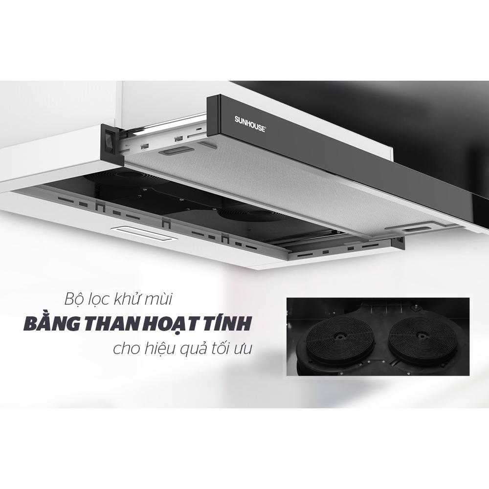 Máy hút mùi âm tủ Sunhouse SHB6128, Vỏ chất liệu inox sáng bóng, Bảng điều khiển cảm ứng dễ sử dụng, Hàng chính hãng - Bảo hành 18 tháng