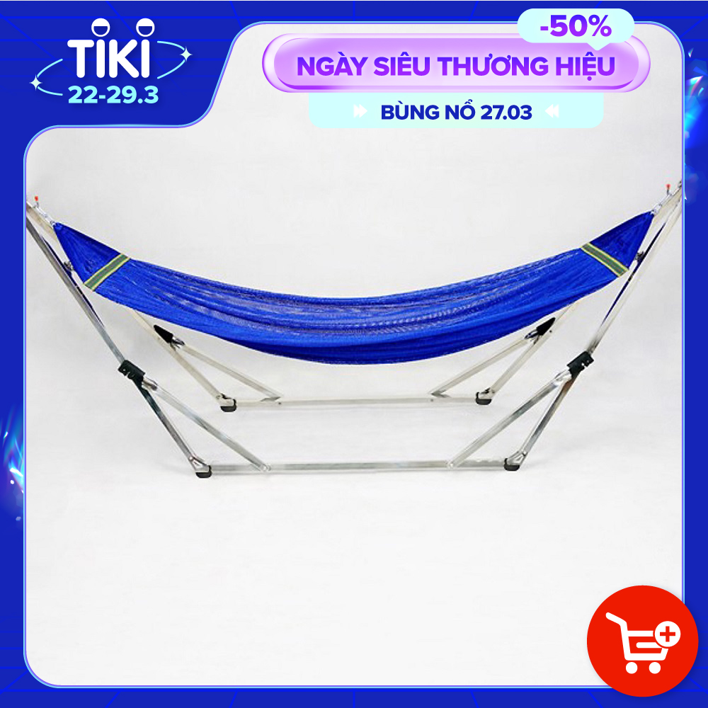 BỘ KHUNG VÕNG XẾP CHẤT LIỆU INOX ỐNG TRÒN - ĐẦU tHẲNG VÀ CONG RELAX - TẶNG KÈM VÕNG LƯỚI - HÀNG CAO CẤP