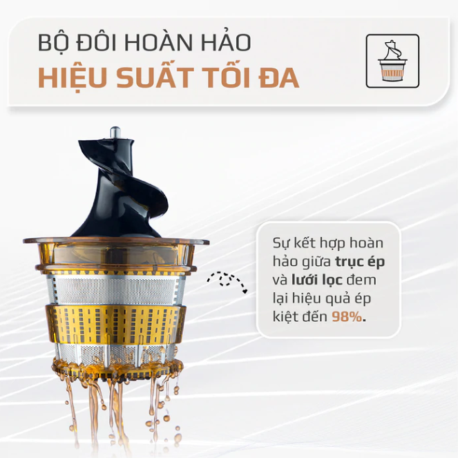 Máy Ép Chậm OLIVO SJ200 Thương Hiệu Mỹ Dung Tích 0.5L Công Suất 200W, Vỏ Hợp Kim - Hàng Chính Hãng