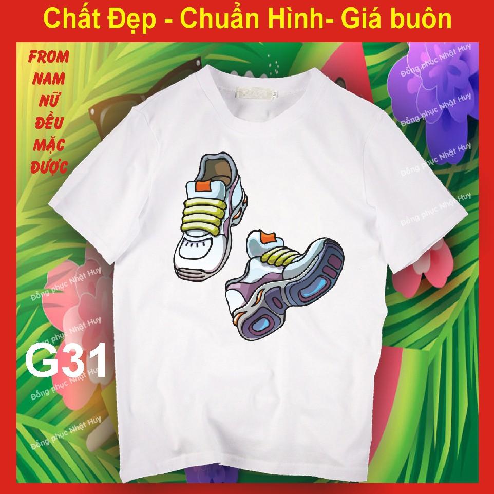 Áo thun in giày đẹp G31, chất đẹp, bao đổi trả, giầy dây, đôi giày đẹp, JUST DO IT
