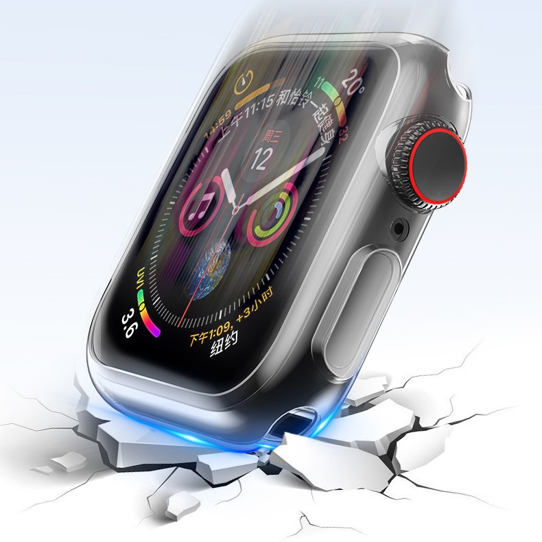 Ốp Case Bảo Vệ TPU Trong Suốt Hoco Cho Apple Watch Series 4/ 5/ 6/ SE Size 40/44mm_ Hàng Nhập Khẩu