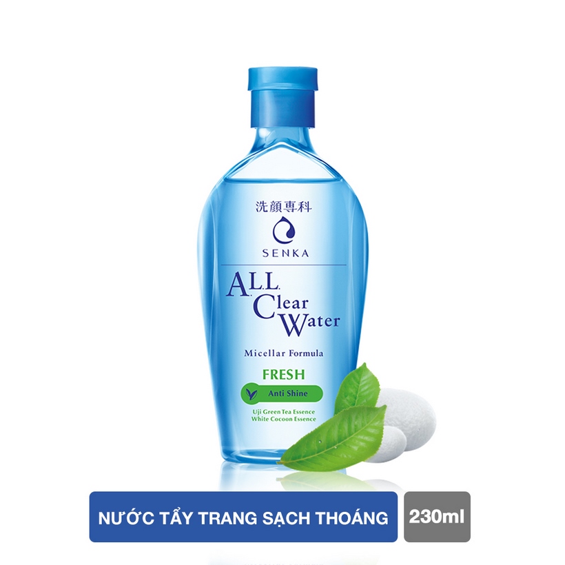 Bộ sản phẩm dưỡng trắng sạch thoáng Senka (Perfect UV Essence 50g + Lotion 200ml + All clear fresh 230ml)