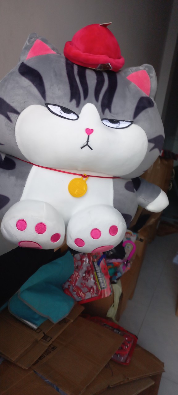 Thú nhồi bông mèo hoàng thượng ngồi đáng yêu