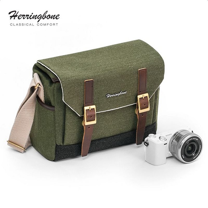 Túi máy ảnh Herringbone Postman Medium - Olive color - Hàng chính hãng