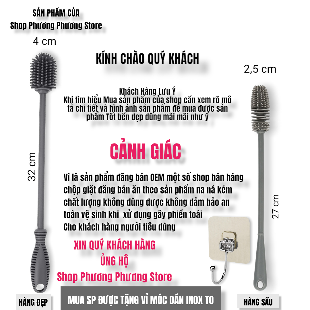 CÂY CỌ TUA VỆ SINH CAO CẤP CHẤT LIỆU SILICOM PHỦ KÍN LIỀN KHỐI CÁN LÕI THÉP SIÊU BỀN XỬ DỤNG VỆ SINH ĐA NĂNG