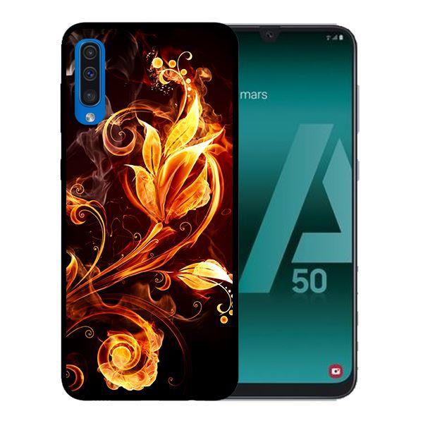 Ốp lưng in cho Samsung Galaxy A7 2018 mẫu Hoa Lửa - Hàng chính hãng