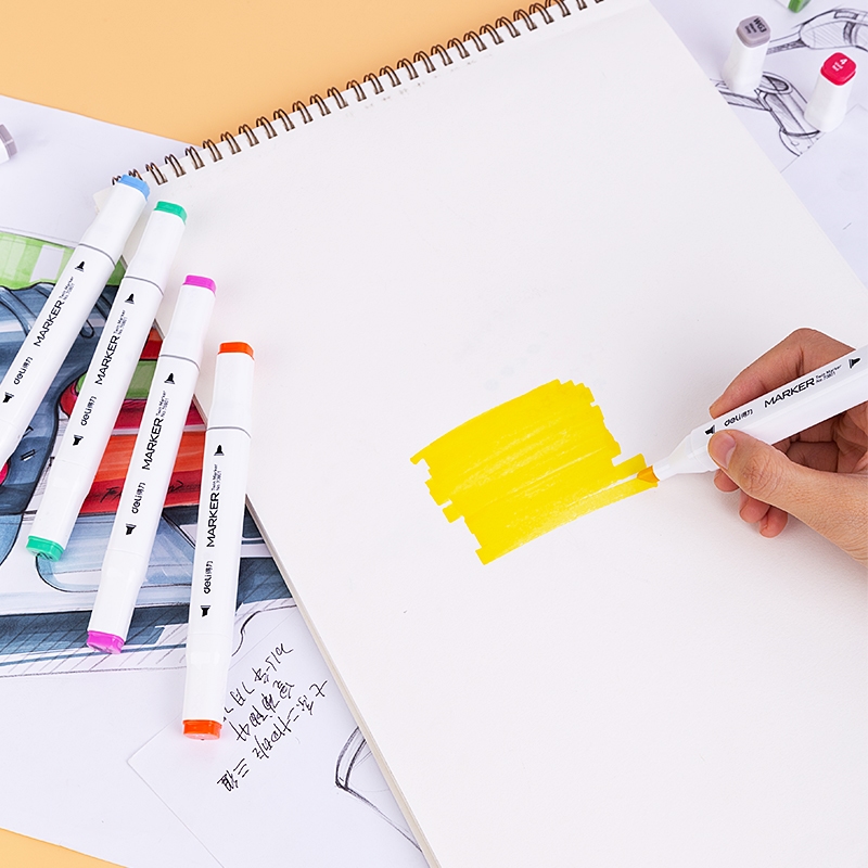 Bút màu marker hai đầu cao cấp Deli - 70801