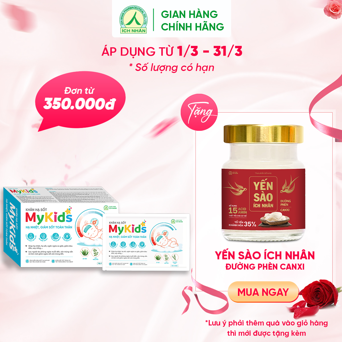 Combo 2 hộp Khăn Lau Hạ Sốt MyKids Ích Nhân Hạ Nhiệt, Giảm Sốt Theo Tiêu Chuẩn Nhi Khoa, Ngăn Ngừa Co Giật - Hộp 4 Gói x 6 Khăn/Gói