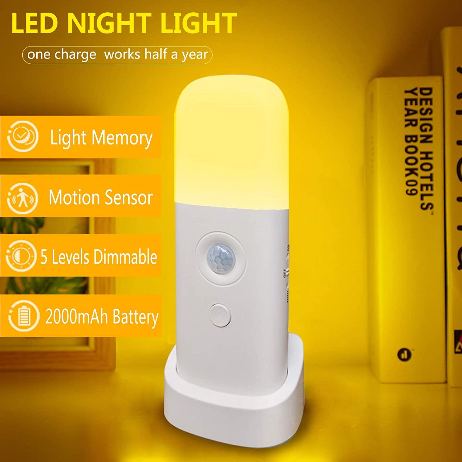 Ánh sáng cảm biến chuyển động trong nhà có đế, Đèn ngủ LED có thể điều chỉnh độ sáng USB