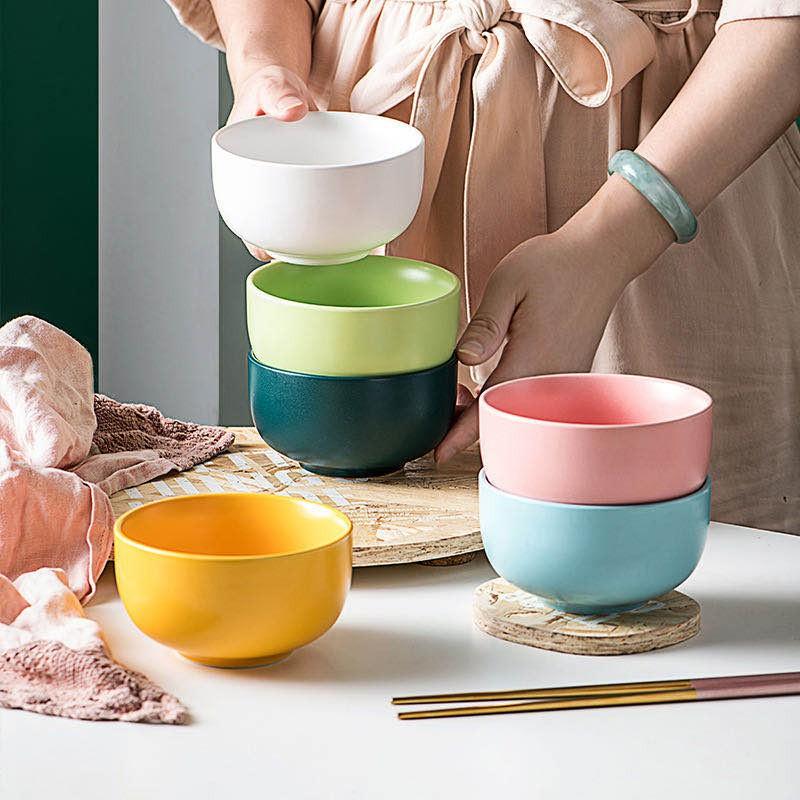 Bát cơm khum, Sứ men mờ màu pastel phong cách Bắc Âu - hàng không chì xuất khẩu