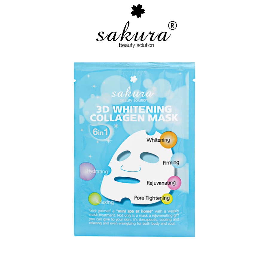 Mặt nạ trắng da Sakura 3D Whitening Collagen Mask Nhật Bản - 1 miếng 25ml