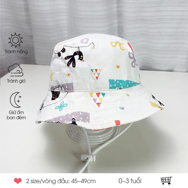 Nón cho bé trai bé gái 0-5 tuổi, mũ tai bèo chống nắng thời trang dễ thương chất liệu cotton mềm mát phong cách