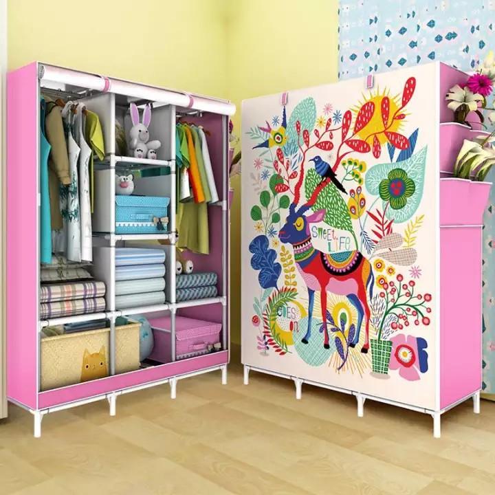 Tủ Vải 3 Buồng 8 Ngăn 3D Khung Inox