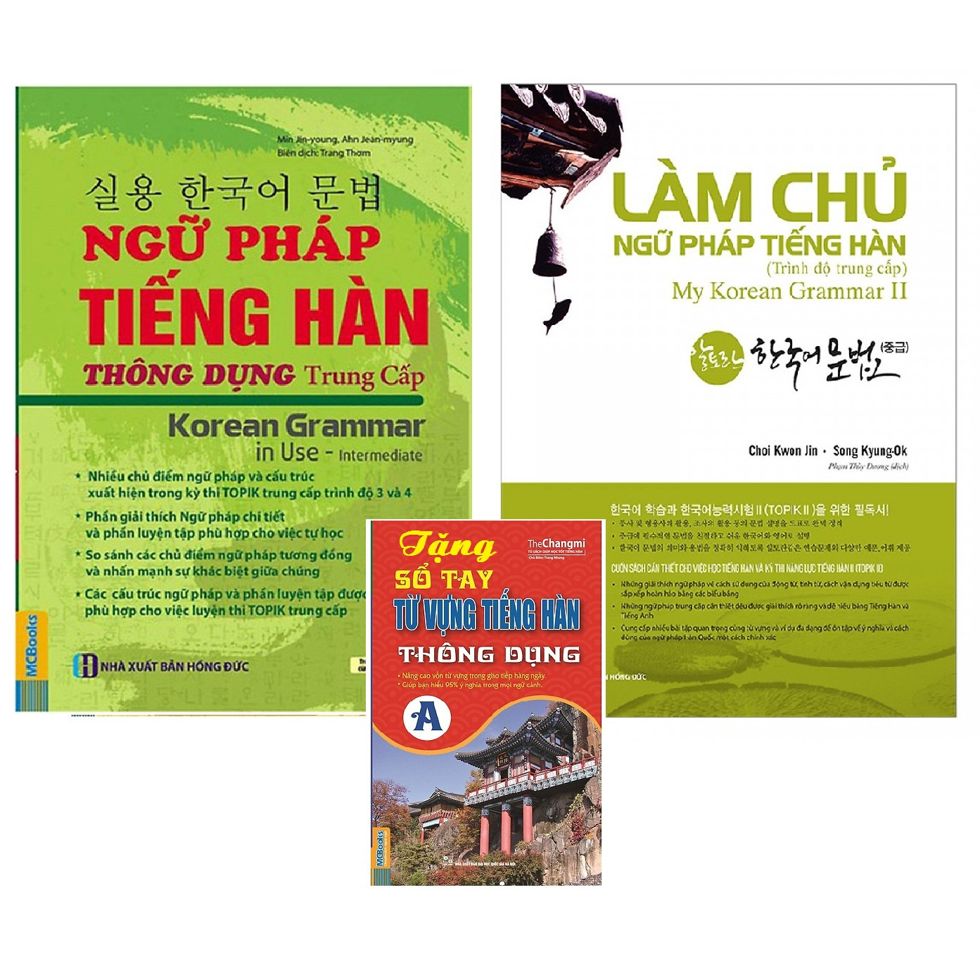 Combo 2 Cuốn Làm Chủ Ngữ Pháp Tiếng Hàn Trung Cấp+Ngữ Pháp Tiếng Hàn Thông Dụng Trung Cấp Tặng Cuốn sổ tay từ vựng tiếng hàn trình độ A và Video 6000 từ vựng tiếng Hàn Quốc thông dụng qua hình ảnh - Learn Korean Vocabulary by image