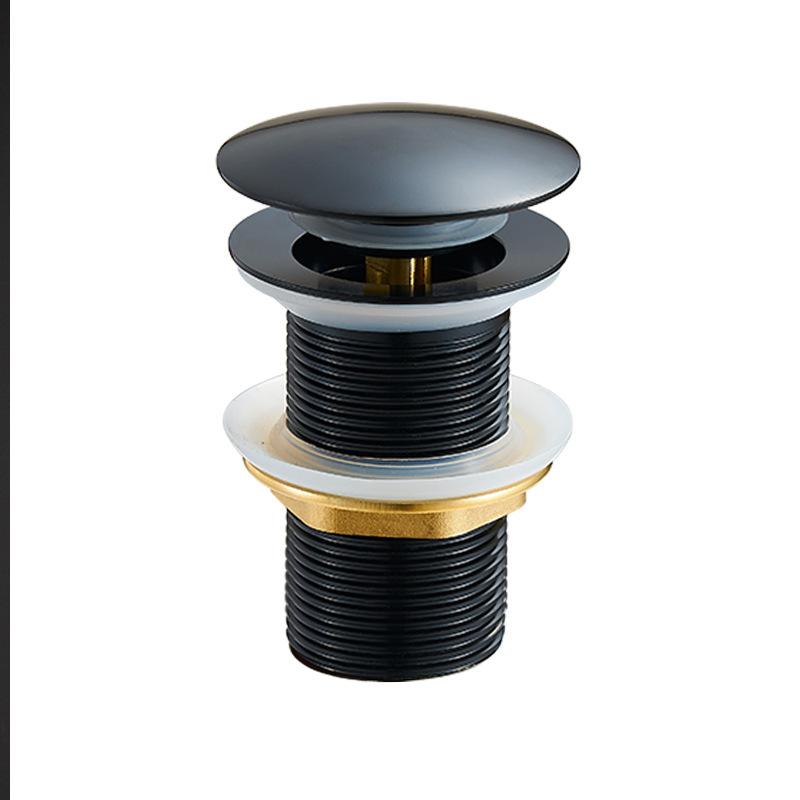 Bộ cống thoát nước với tràn màu đen, bộ thoát nước phổ quát cho bồn rửa / vanity, pop -Up cống thoát nước gốm thoát nước có phích cắm màu đen - 1 1/4 inch