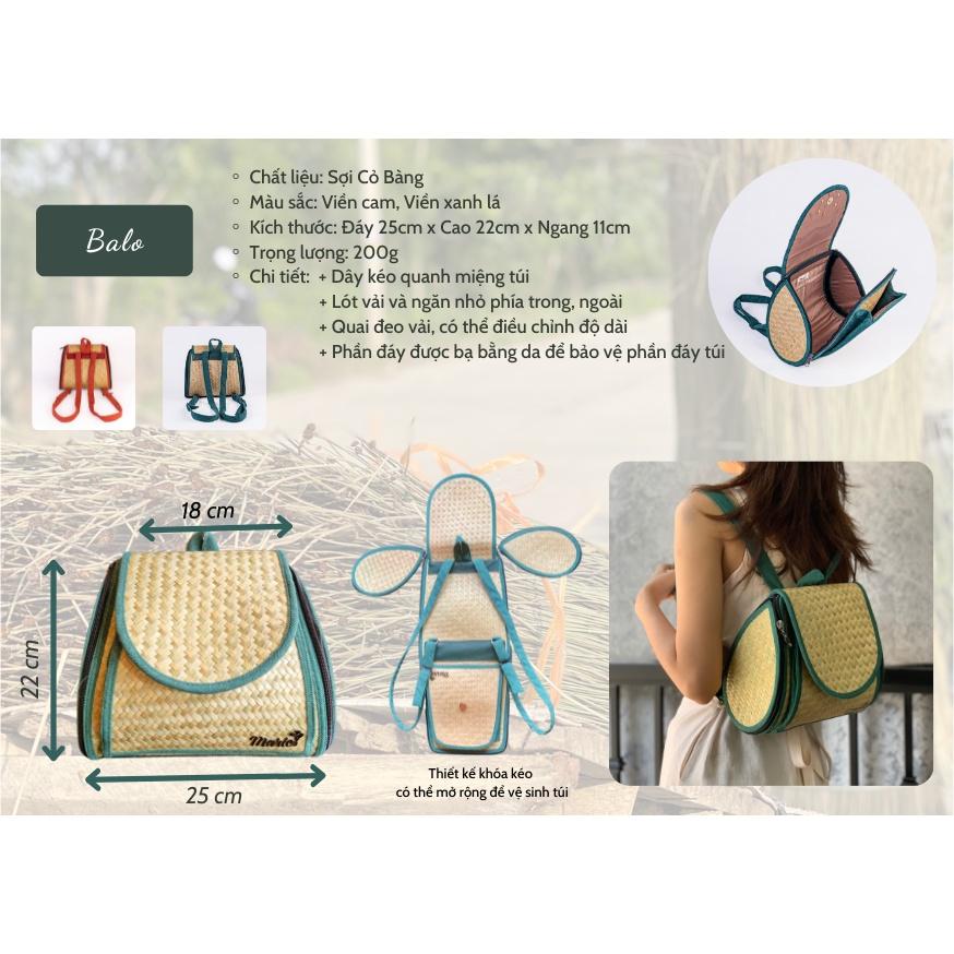 Balo nữ cỏ bàng Marie's thời trang kiểu dáng gọn nhẹ phù hợp đi học đi làm