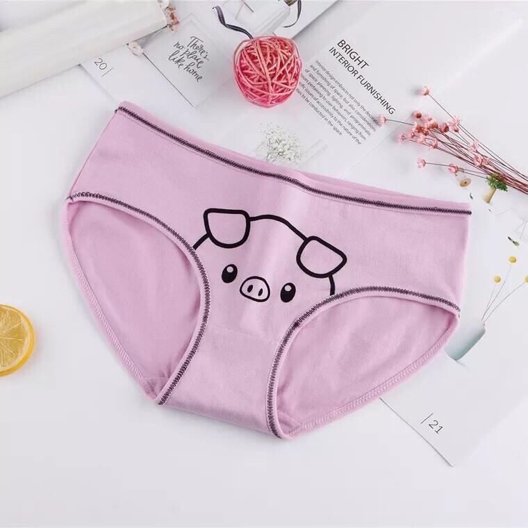 Quần lót cotton viền hình thú cute