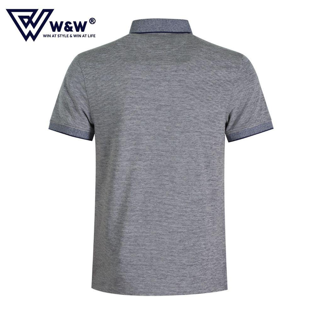 Áo Thun Polo Nam W&amp;W Dáng Regular Fit- Cổ Áo Không Chân Phối Màu Khác Biệt, Chất Liệu Thoáng Mát, Thấm Hút Tốt WPO77R