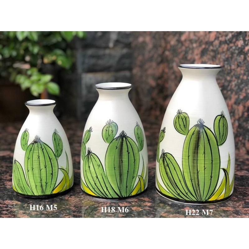 Set 3 bình cắm hoa-trang trí decor. Gốm sứ Bát Tràng.