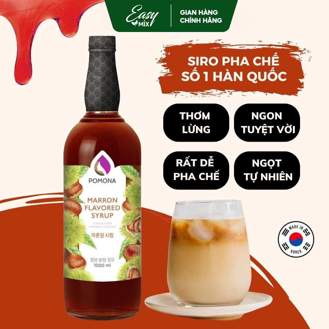 Siro Coffee POMONA Nguyên Liệu Pha Chế Hàn Quốc Chai Thủy Tinh 1 lít