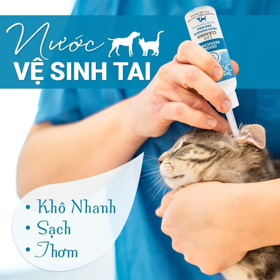 Nước vệ sinh tai cho chó mèo (Tropiclean, Mỹ)