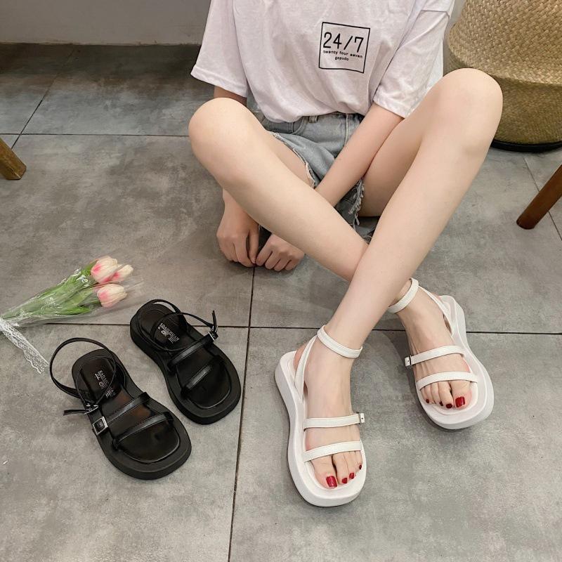 Giày sandal quai hậu nữ đế bằng dây ngang mảnh phong cách Hàn Quốc cá tính - Mã S62