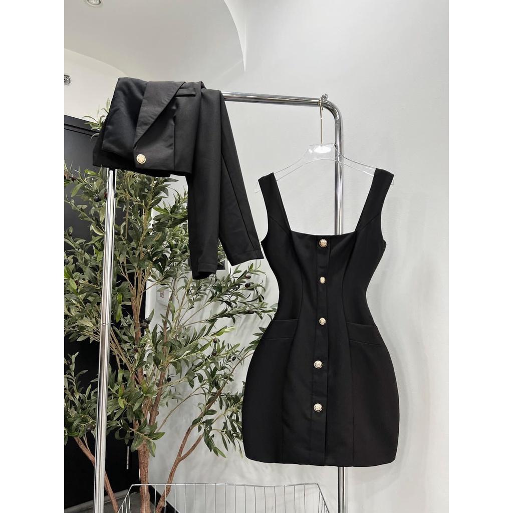SET BỘ 2 MÓN ĐẦM DÂY ÔM BODY BẢN TO KÈM ÁO VEST CỰC SANG LUN MẤY NÀNG ƠI