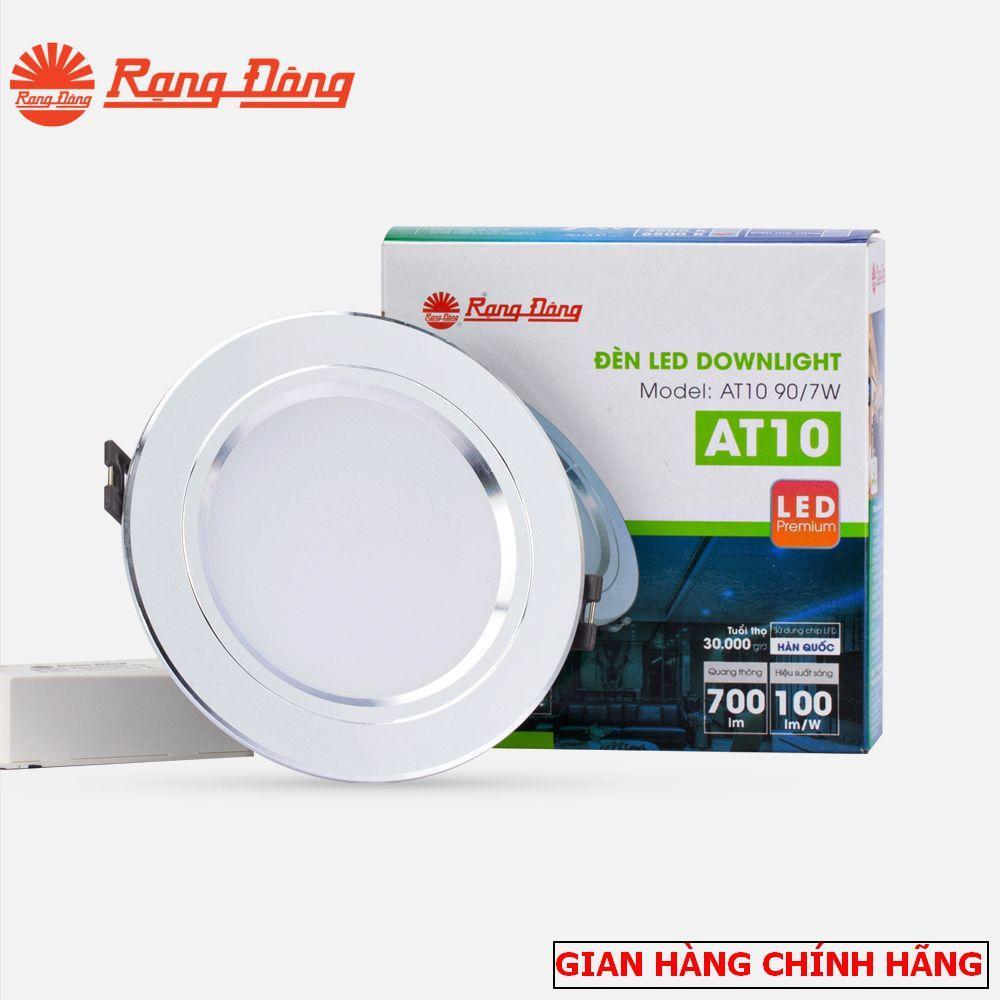 Đèn LED Downlight RẠNG ĐÔNG viền vàng, viền bạc cao cấp AT10