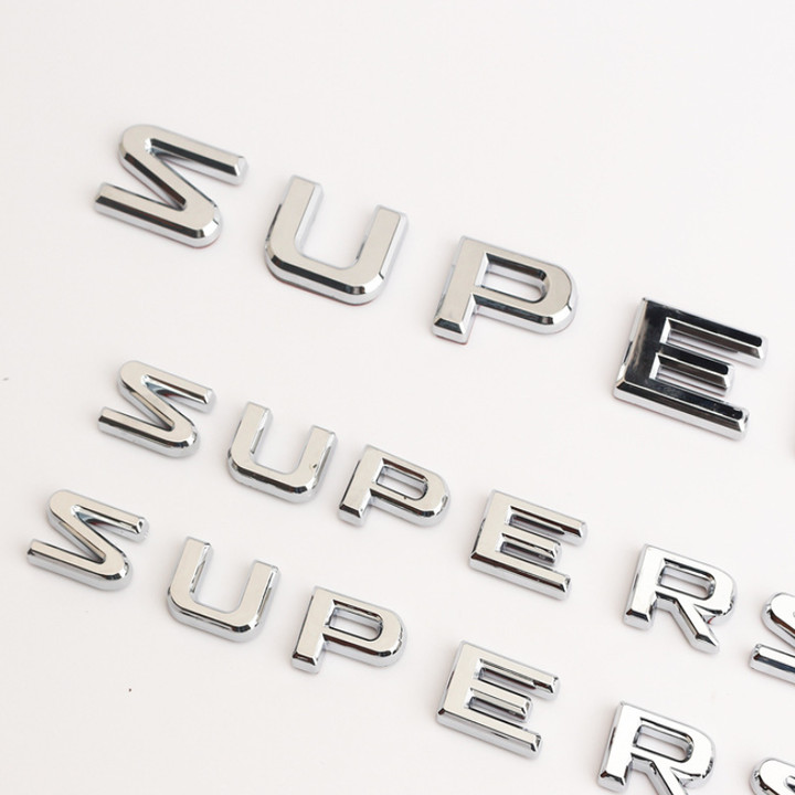 Bộ 3 Decal tem chữ Super Sport dán đuôi xe và hông xe ô tô LXSP