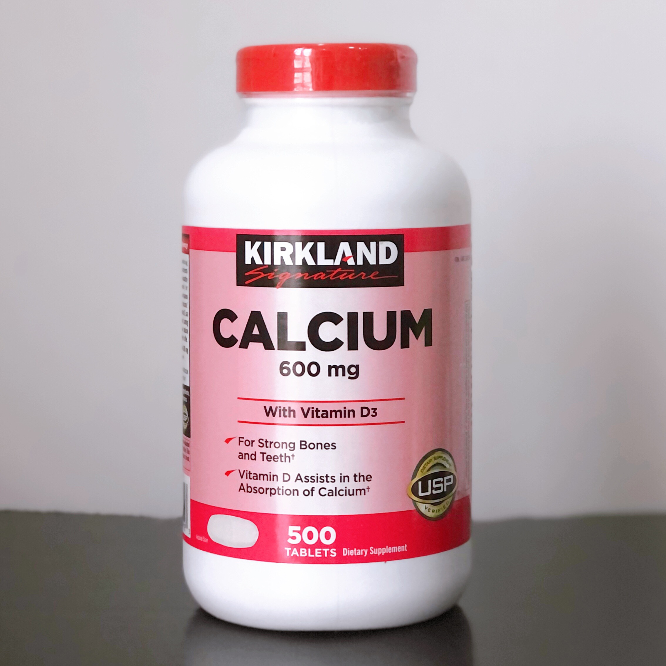 Thực phẩm chức năng Viên uống bổ sung canxi Kirkland calcium 600mg + d3 - hộp 500 
