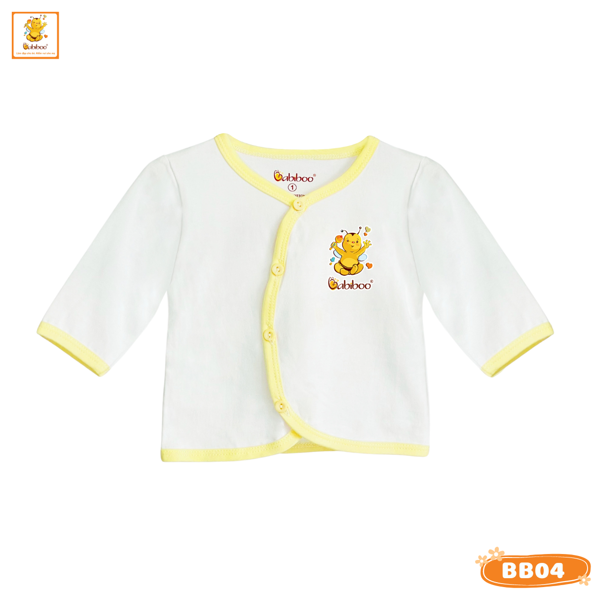 Áo sơ sinh cho bé BABIBOO vải cotton co dãn 2 chiều, mềm mịn, thâm hút mồ hôi BB04