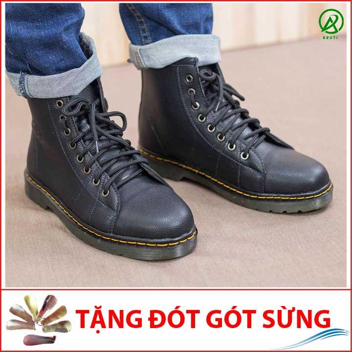 Giày Boot Nam Cao Cổ Màu Đen Đế Khâu Cực Chắc Chắn Và Phong Cách - M89(ĐG)- Kèm Đón Gót Sừng