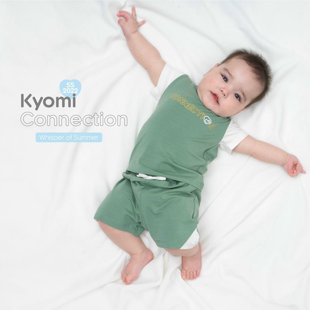 Bộ cộc tay cổ tròn bamboo cotton Bu, Bu baby Kyomi Connection cho bé 6m - 4Y