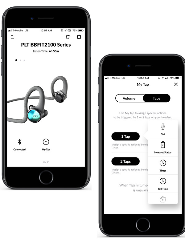 Tai nghe bluetooth Plantronics Backbeat Fit 2100 Màu Xám - Hàng chính hãng (212201-99) Tai nghe thể thao, chống thấm nước và mồ hôi, có sạc nhanh