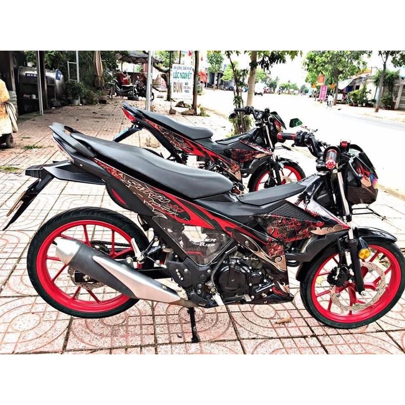 Tem rời Satria Fi Samurai đỏ đen