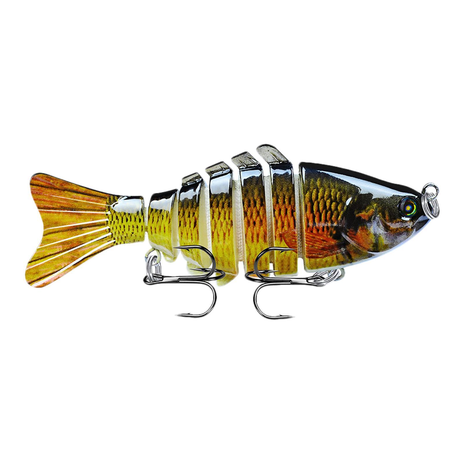 3.9inch Fishing Lures Bass Lures Crankbait Hard Lure Artificial Fish Multi Jointed Swim Baits for Yellow Perch, Fishing Gift ,Bass ,Black Fish