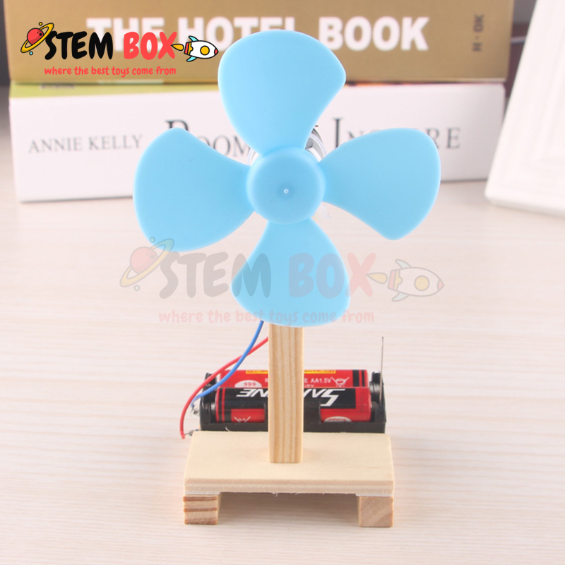 Đồ chơi khoa học tự lắp ghép mô hình quạt mini chạy bằng pin - Trò chơi DIY STEM BOX