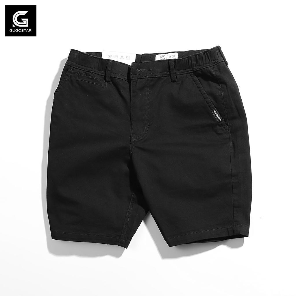 Quần Short Nam Lưng Thun SIMPLE G65 Gugostar, Vải Kaki Cao Cấp, Màu Trơn Dễ Phối