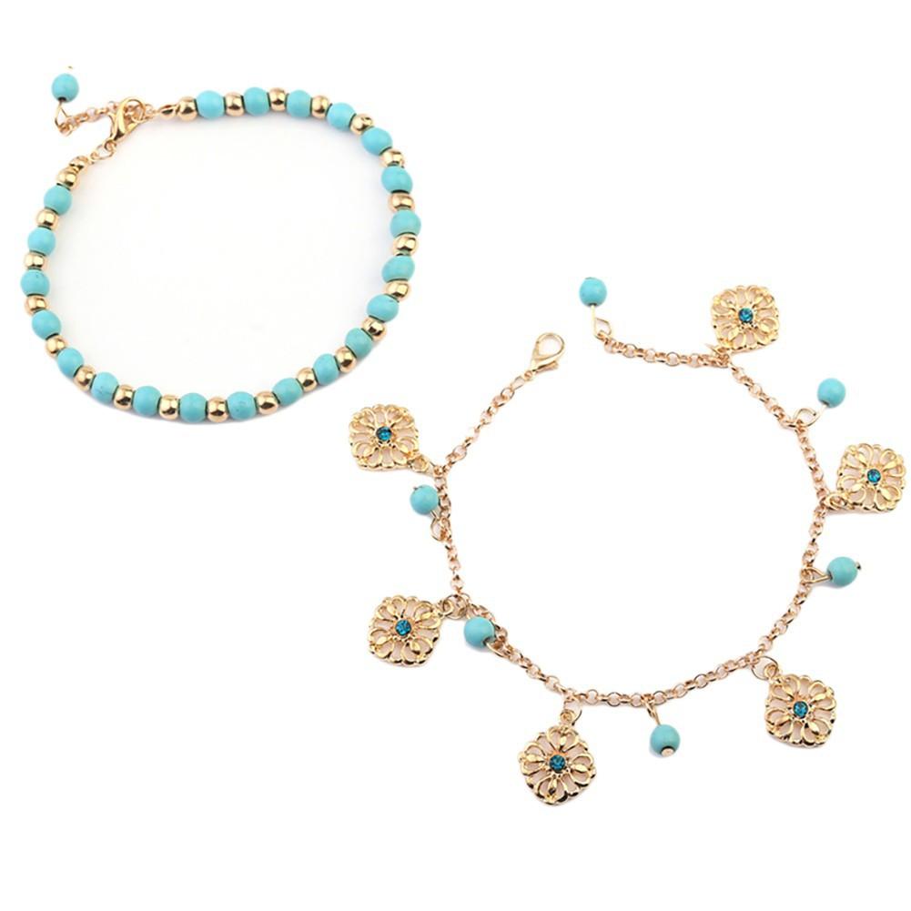 Set 2 vòng đeo chân phong cách boho thời trang cho nữ