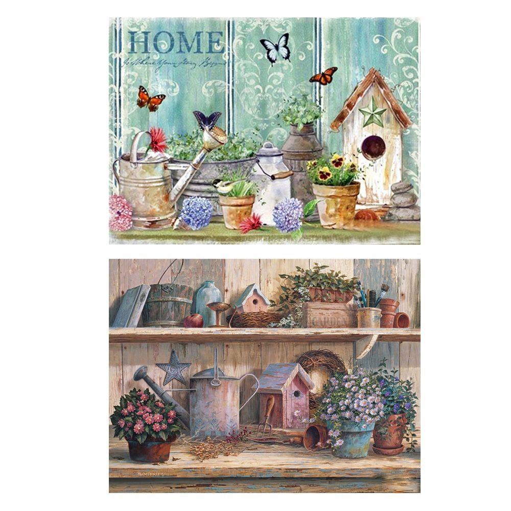 ☆YOLA☆ Living Room 5D Diamond Painting Kit Wall Decoration Cross Stitch Full Drill Bird and Butterfly Gift Landscape Painting Embroidery Process Home With Accessories