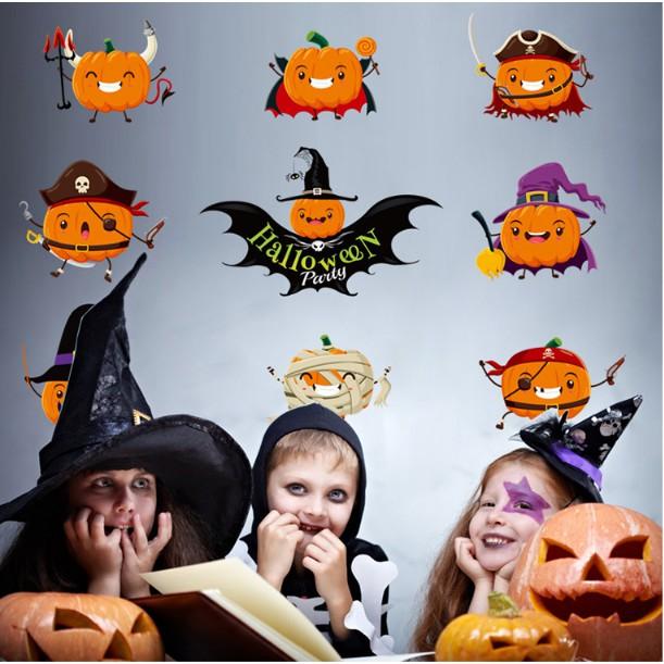 Decal trang trí tường - Lễ Hội Halloween Bí Đỏ Thần Bí