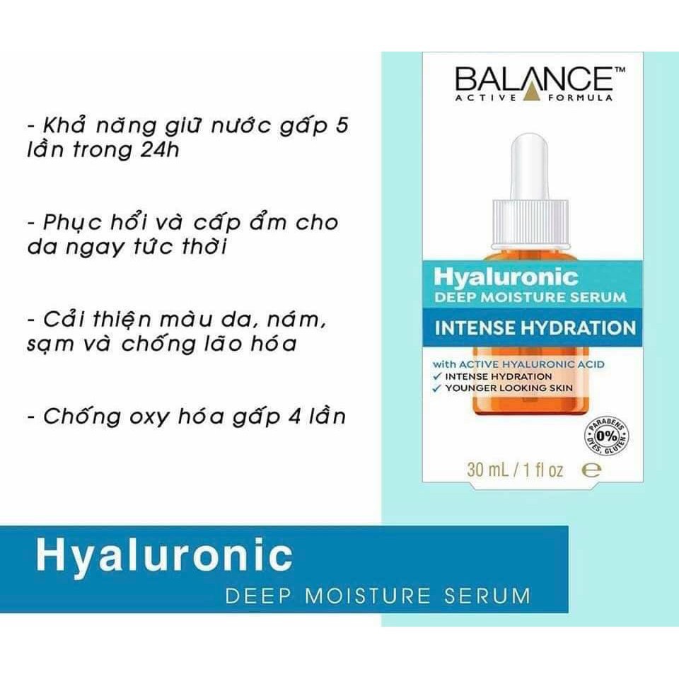 Serum Cấp Nước Dưỡng Ẩm Balance Active Formula /Hyaluronic Deep Moisturizing 30ml - Tặng Kèm Cột Tóc Nơ BERAV Handmade Annie Ribbon Giao Màu Ngẫu Nhiên