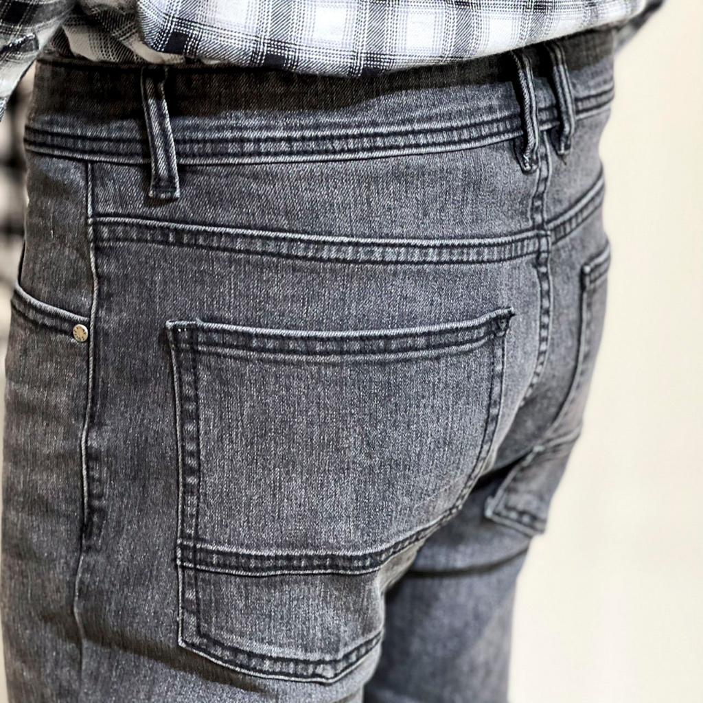 Quần Jean Dài Nam Màu Xanh Đậm BY COTTON Dark Grey 1022